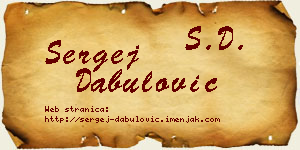 Sergej Dabulović vizit kartica